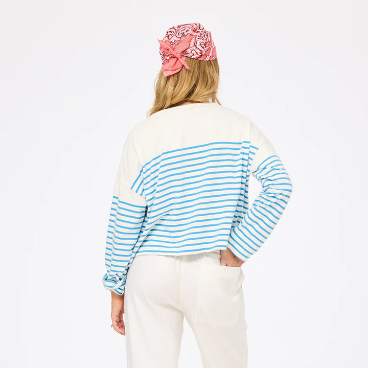 ARTIST LONG SLEEVE STRIPE TEE (CLOUD-SOLVANG BLUE) - KERRI ROSENTHAL