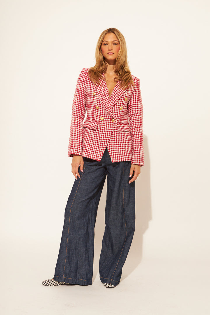 LAURENT BLAZER (CHERRY HOUNDSTOOTH) - JOHN+JENN