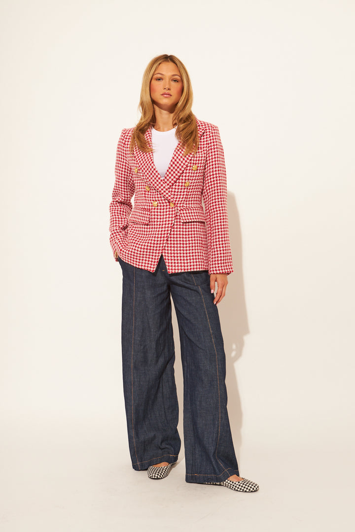 LAURENT BLAZER (CHERRY HOUNDSTOOTH) - JOHN+JENN
