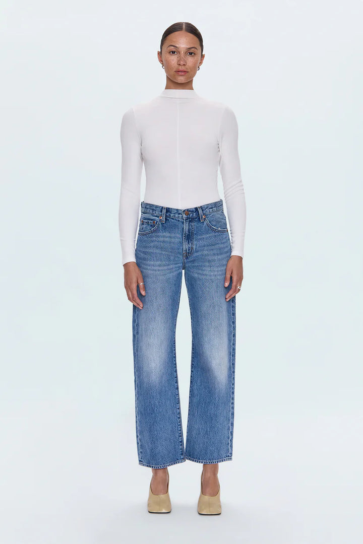 LEXI MID RISE BOWED LEG JEAN (METROPOLIS) - PISTOLA