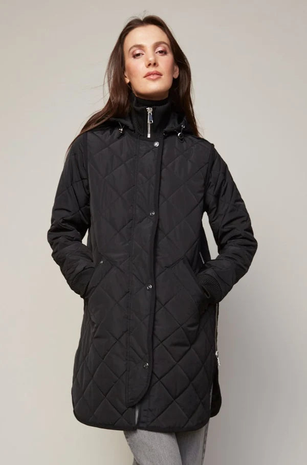 LIBBY COAT W/ HOOD (BLACK) - ADROIT ATELIER