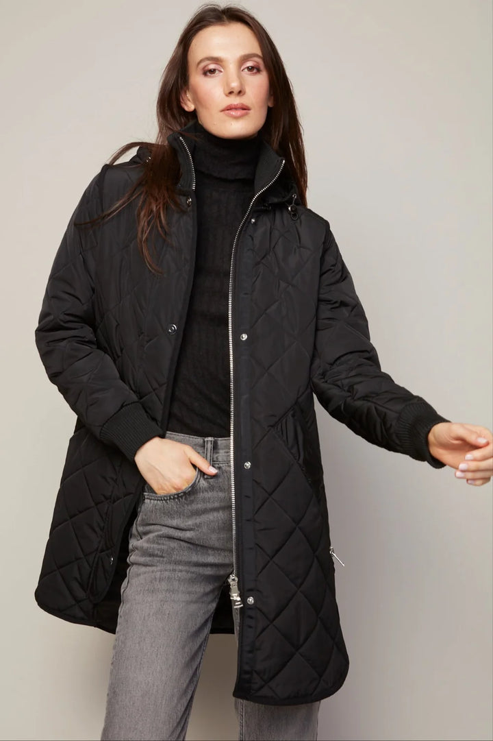 LIBBY COAT W/ HOOD (BLACK) - ADROIT ATELIER