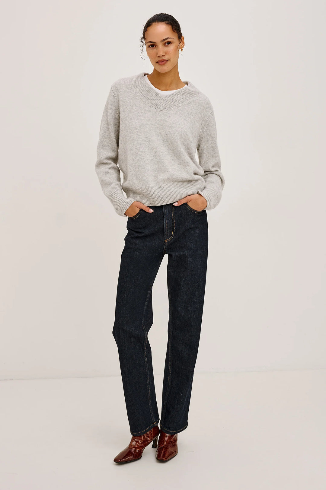LIDYA SOFT WOOL SWEATER (HEATHER GREY) - RAILS