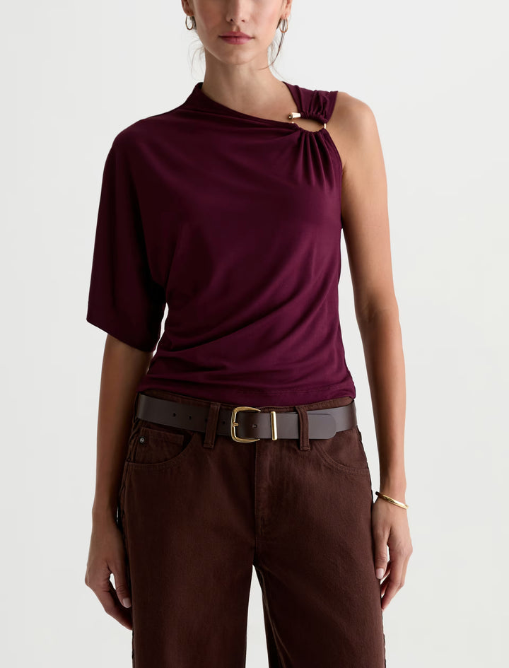 ARYA ASYMMETRICAL TOP (JAZZ BERRY) - A.G. DENIM