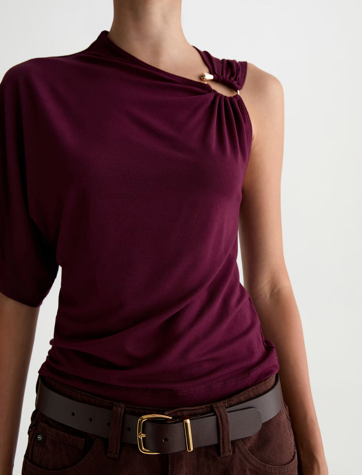 ARYA ASYMMETRICAL TOP (JAZZ BERRY) - A.G. DENIM