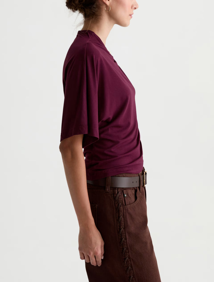 ARYA ASYMMETRICAL TOP (JAZZ BERRY) - A.G. DENIM