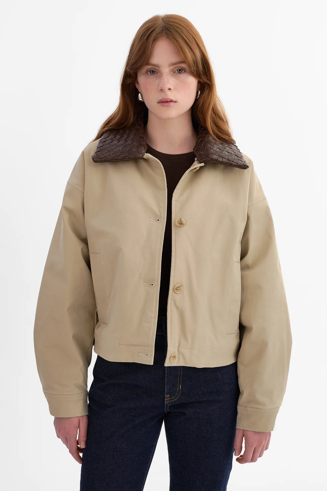 LOREN CROPPED BARN JACKET (KHAKI) - LAMARQUE
