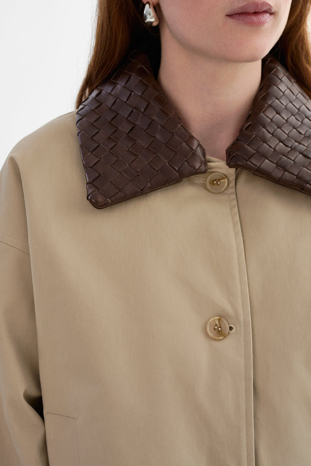 LOREN CROPPED BARN JACKET (KHAKI) - LAMARQUE