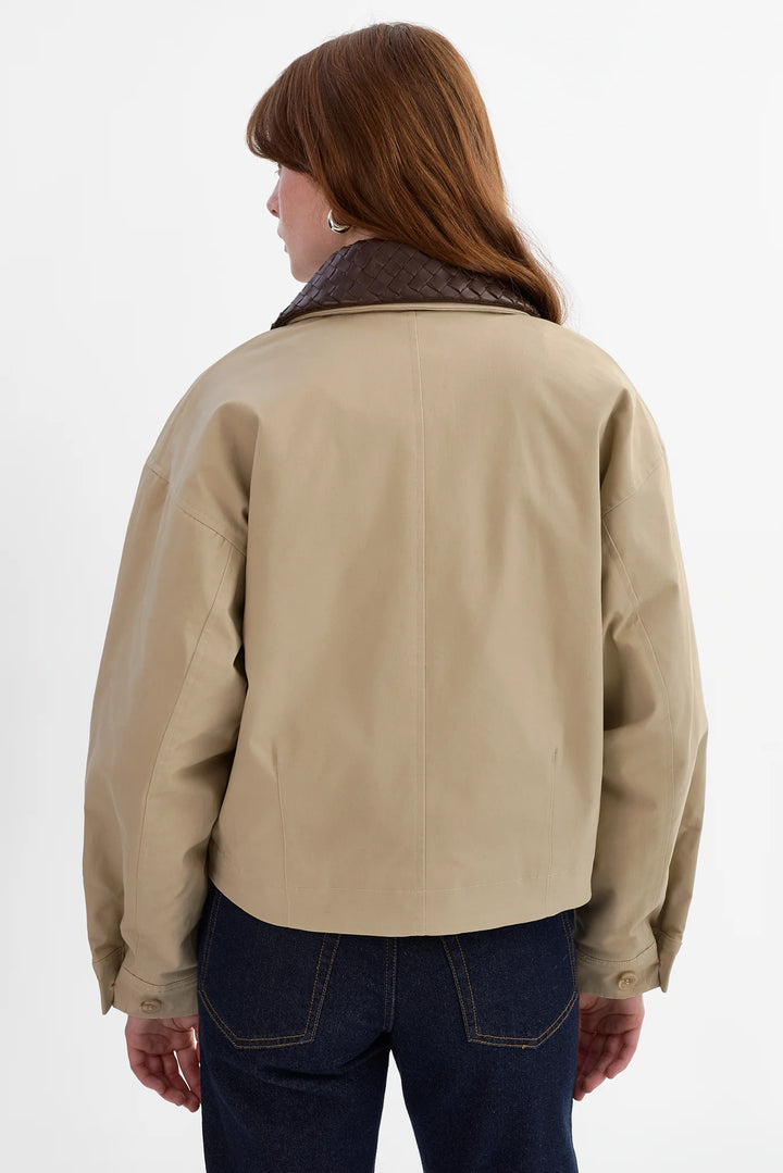 LOREN CROPPED BARN JACKET (KHAKI) - LAMARQUE