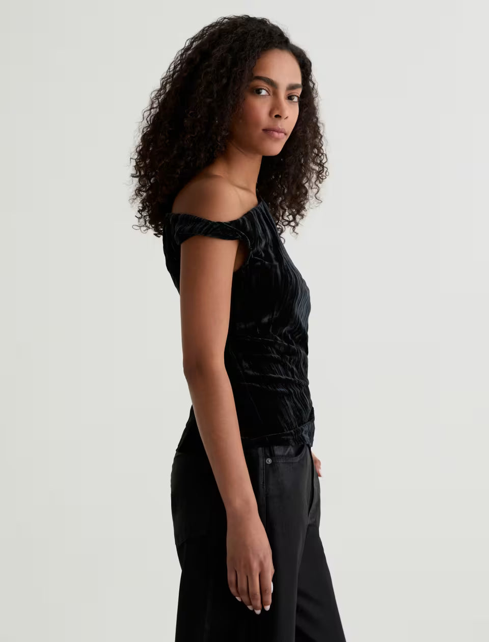 RACHEL TWIST SHOULDER TOP - A.G. DENIM
