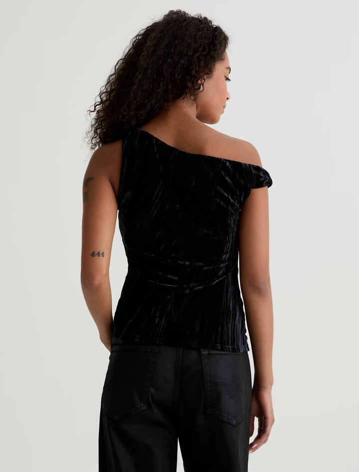 RACHEL TWIST SHOULDER TOP - A.G. DENIM