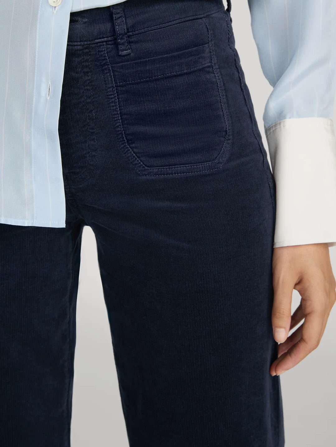 LE SLIM PALAZZO MODERNIST POCKET CORDUROY (NAVY) - FRAME