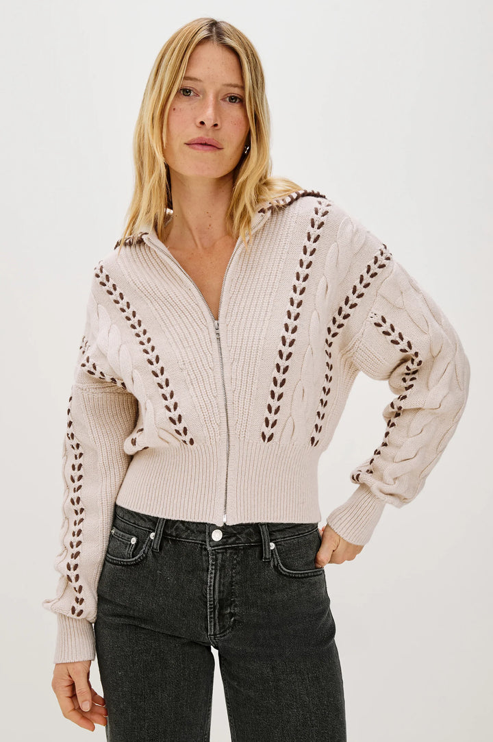 LUNE WHIPSTITCH ZIP UP SWEATER - RAILS