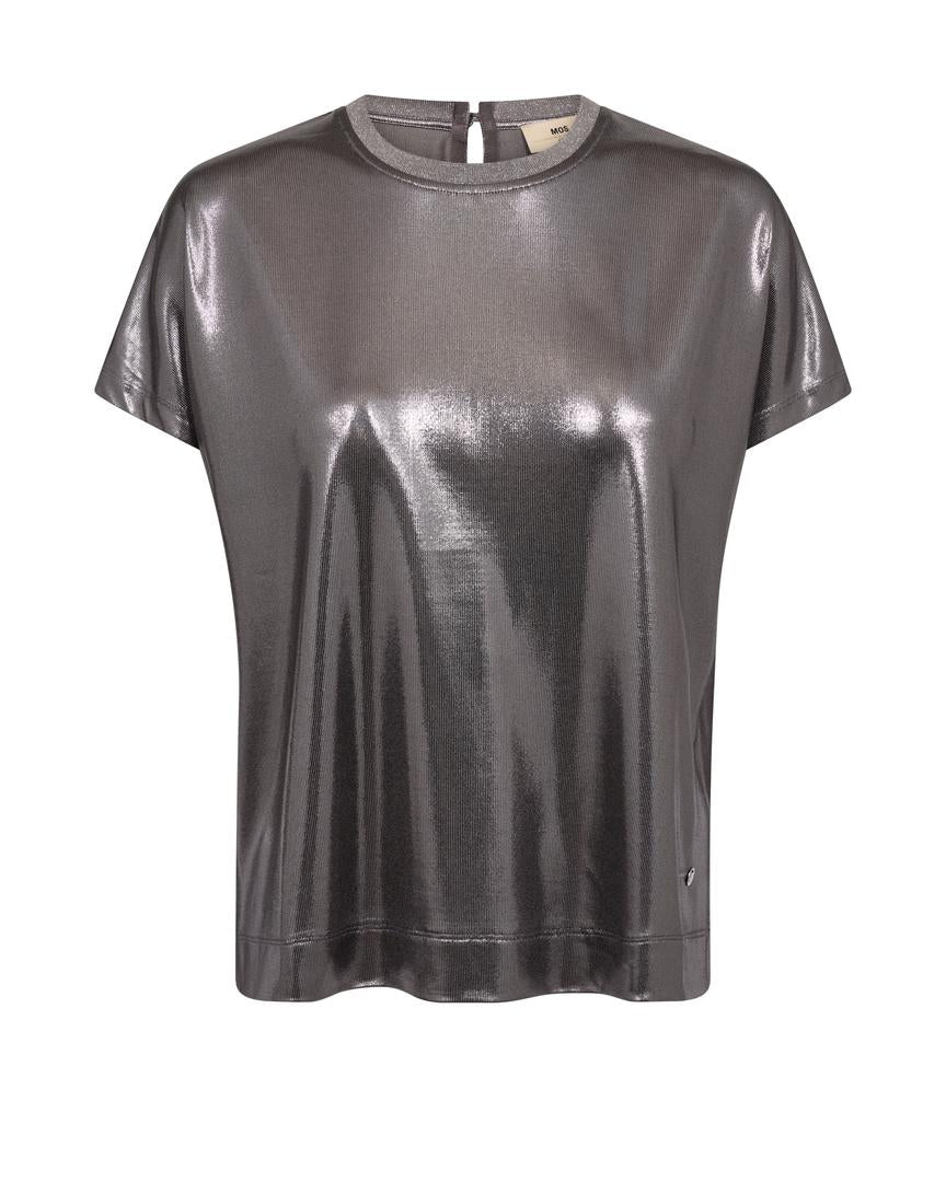 NIVOLA O-NECK METALLIC TEE (MOCKINGBIRD) - MOS MOSH