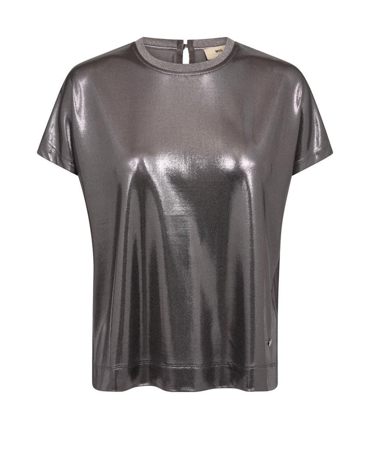 NIVOLA O-NECK METALLIC TEE (MOCKINGBIRD) - MOS MOSH