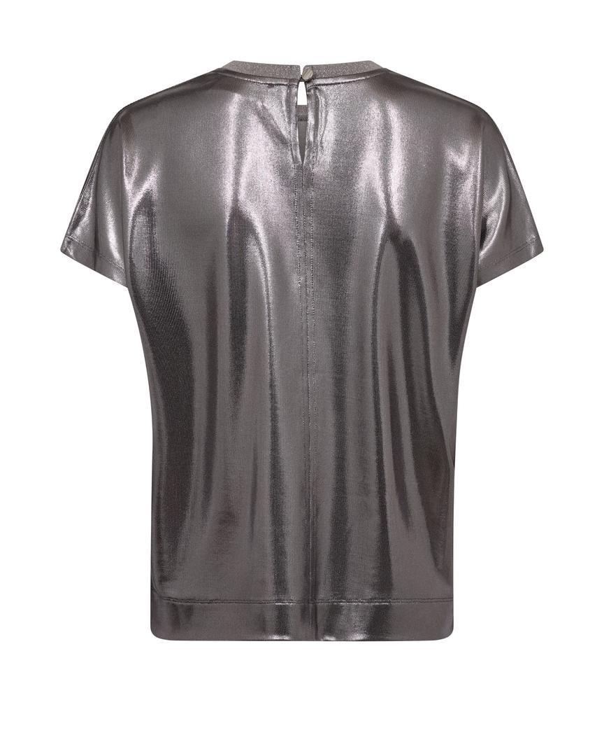 NIVOLA O-NECK METALLIC TEE (MOCKINGBIRD) - MOS MOSH