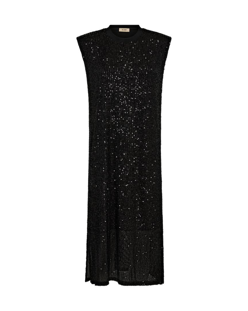 ARAN SEQUIN DRESS (BLACK) - MOS MOSH