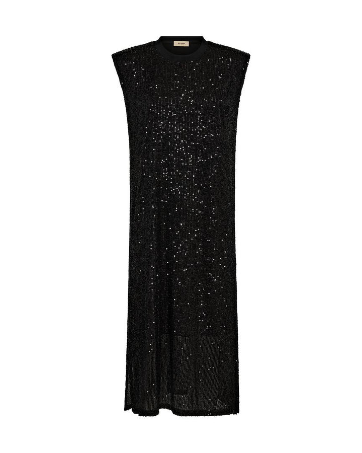 ARAN SEQUIN DRESS (BLACK) - MOS MOSH