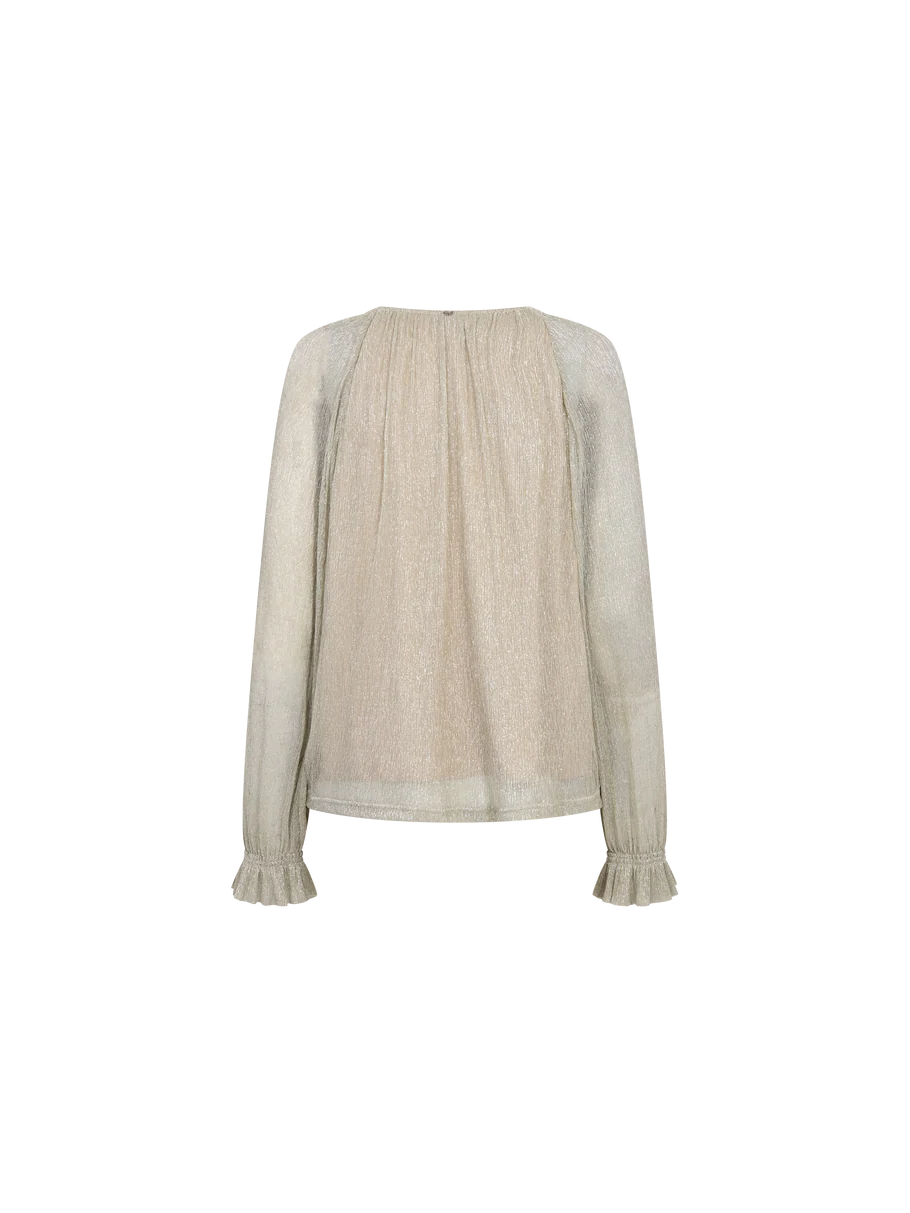 XIMENA GLAM V-NECK BLOUSE (MOURNING DOVE) - MOS MOSH