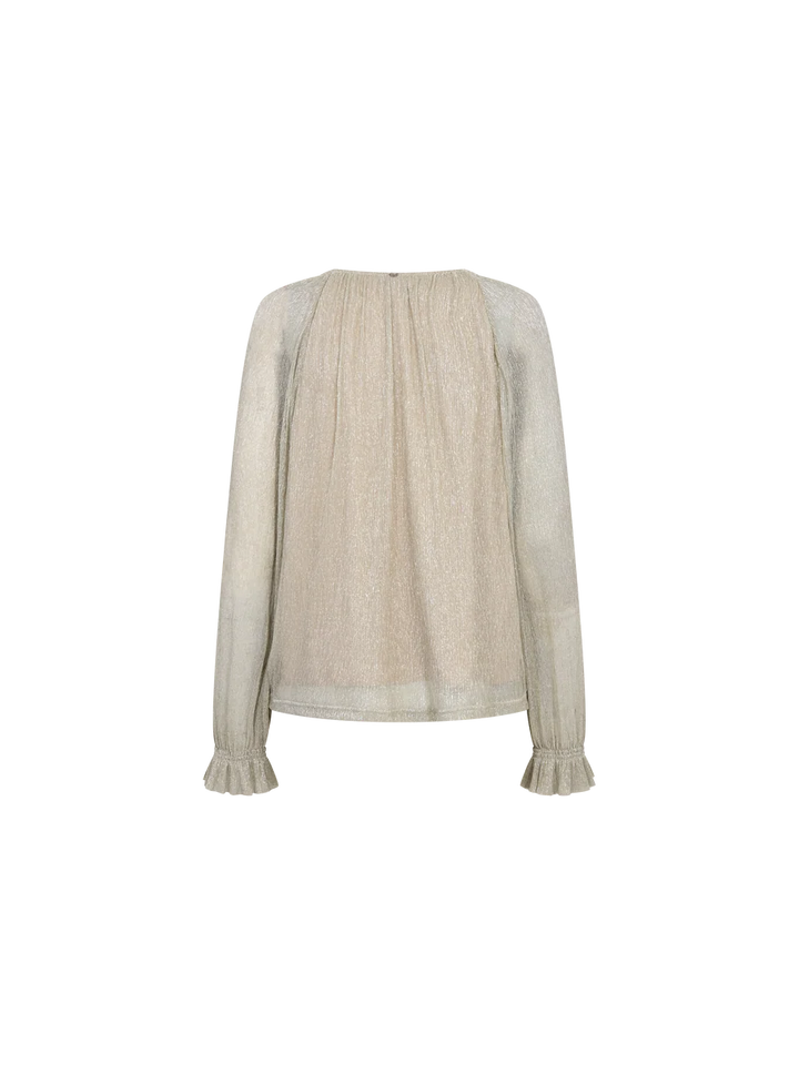 XIMENA GLAM V-NECK BLOUSE (MOURNING DOVE) - MOS MOSH