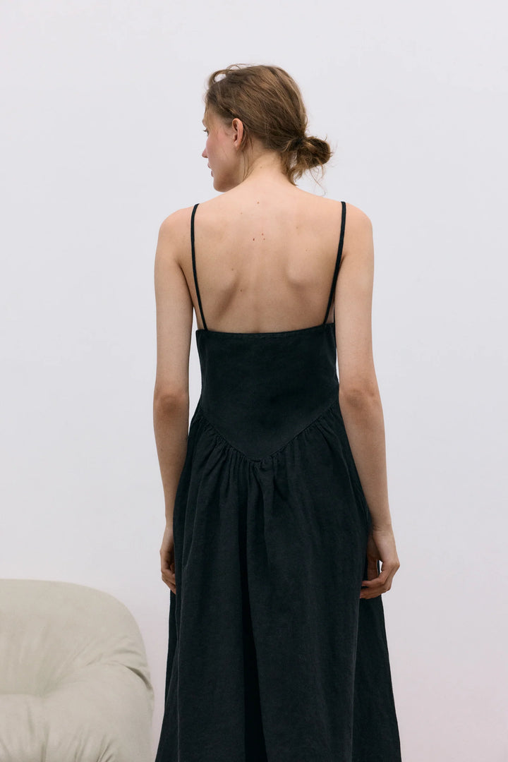 LIPPIA DRESS (MIDNIGHT BLACK) - NEW SOCIETY