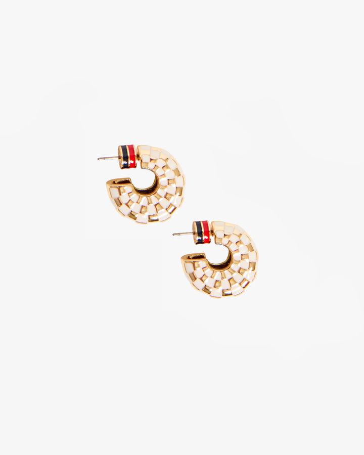 LE HOOP (CHECKER GOLD/CREAM) - CLARE V.