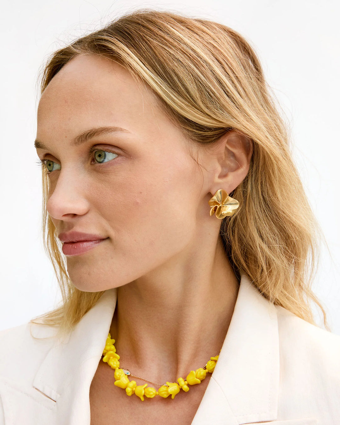 STATEMENT STUD EARRINGS (VINTAGE GOLD) - CLARE V.