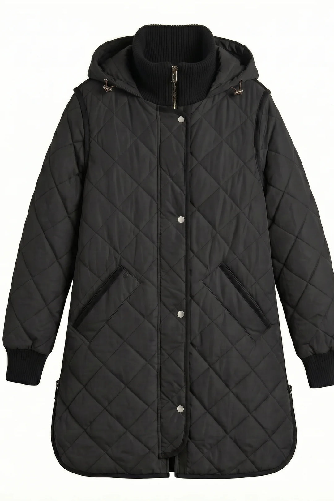 LIBBY COAT W/ HOOD (BLACK) - ADROIT ATELIER
