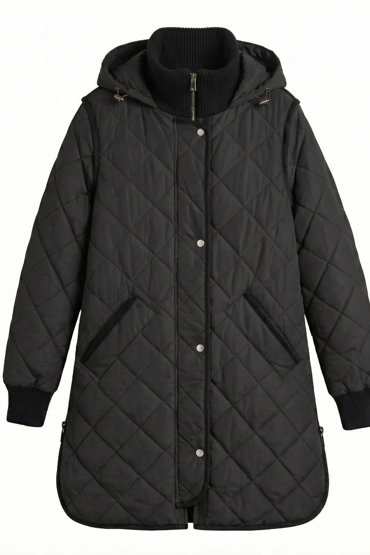 LIBBY COAT W/ HOOD (BLACK) - ADROIT ATELIER