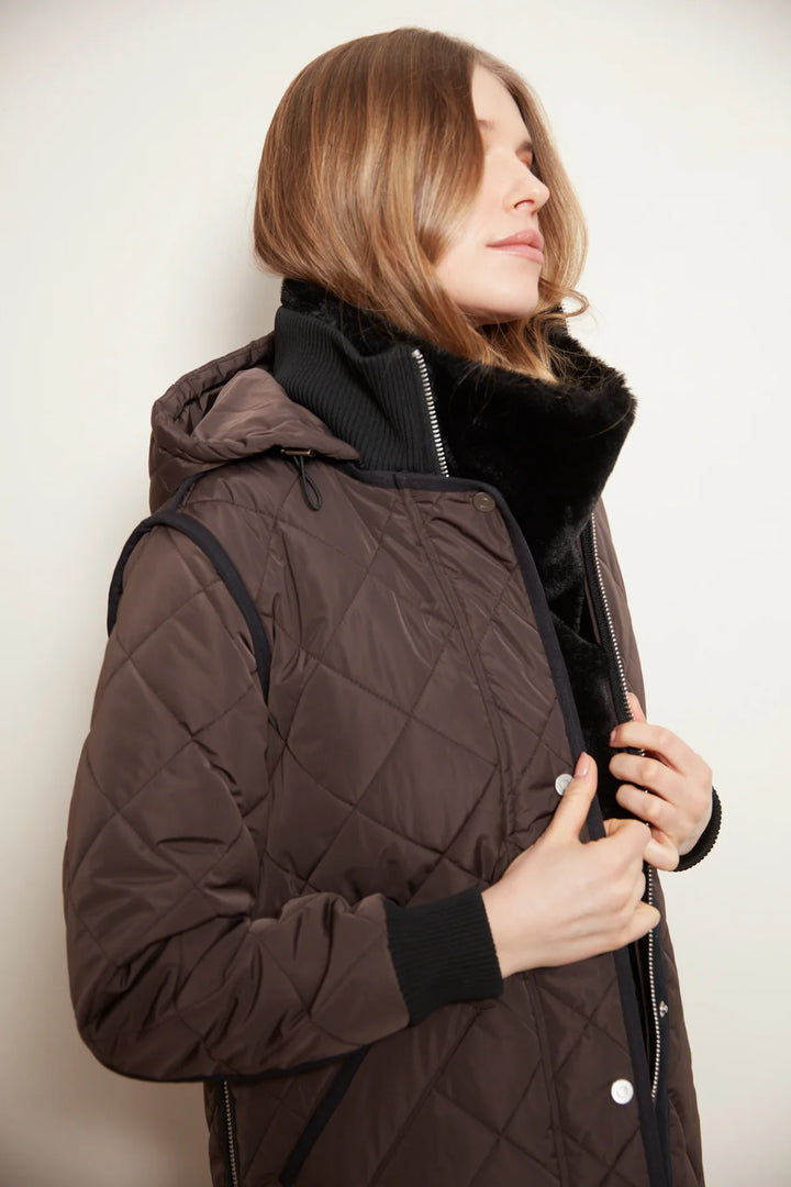 LIBBY COAT W/ HOOD (CHOCOLATE TORTE) - ADROIT ATELIER
