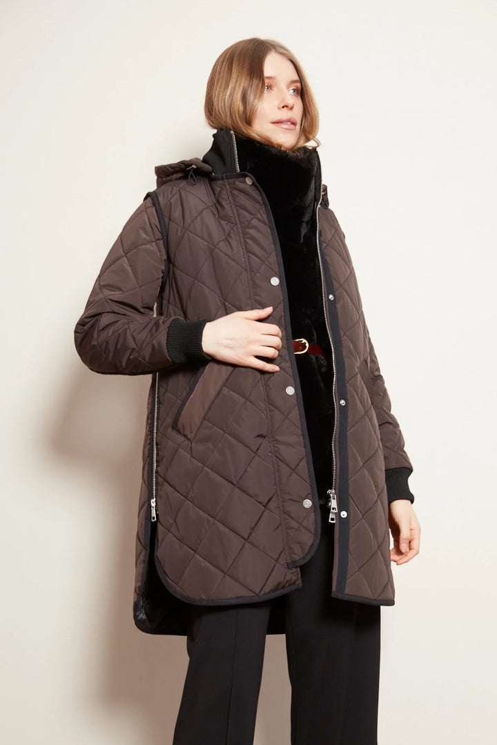 LIBBY COAT W/ HOOD (CHOCOLATE TORTE) - ADROIT ATELIER