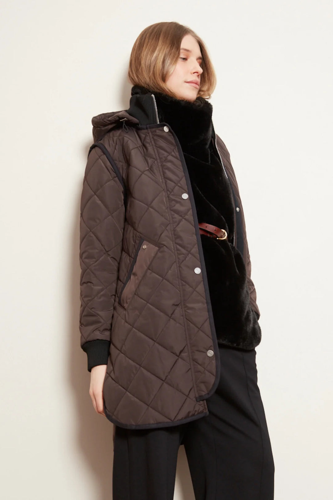 LIBBY COAT W/ HOOD (CHOCOLATE TORTE) - ADROIT ATELIER