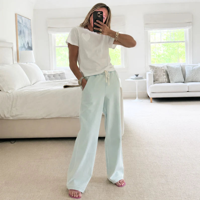 SLUB COTTON TEE (WHITE) - KERRI ROSENTHAL