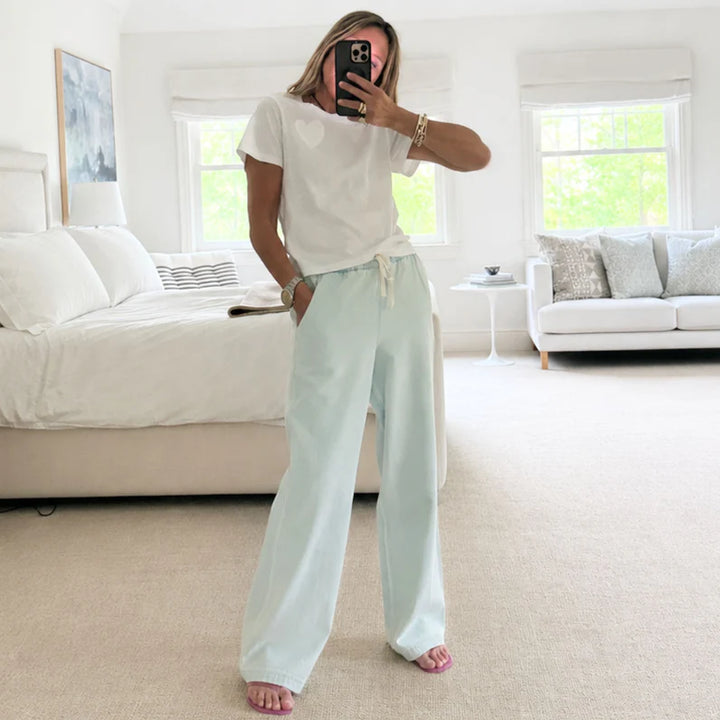 SLUB COTTON TEE (WHITE) - KERRI ROSENTHAL