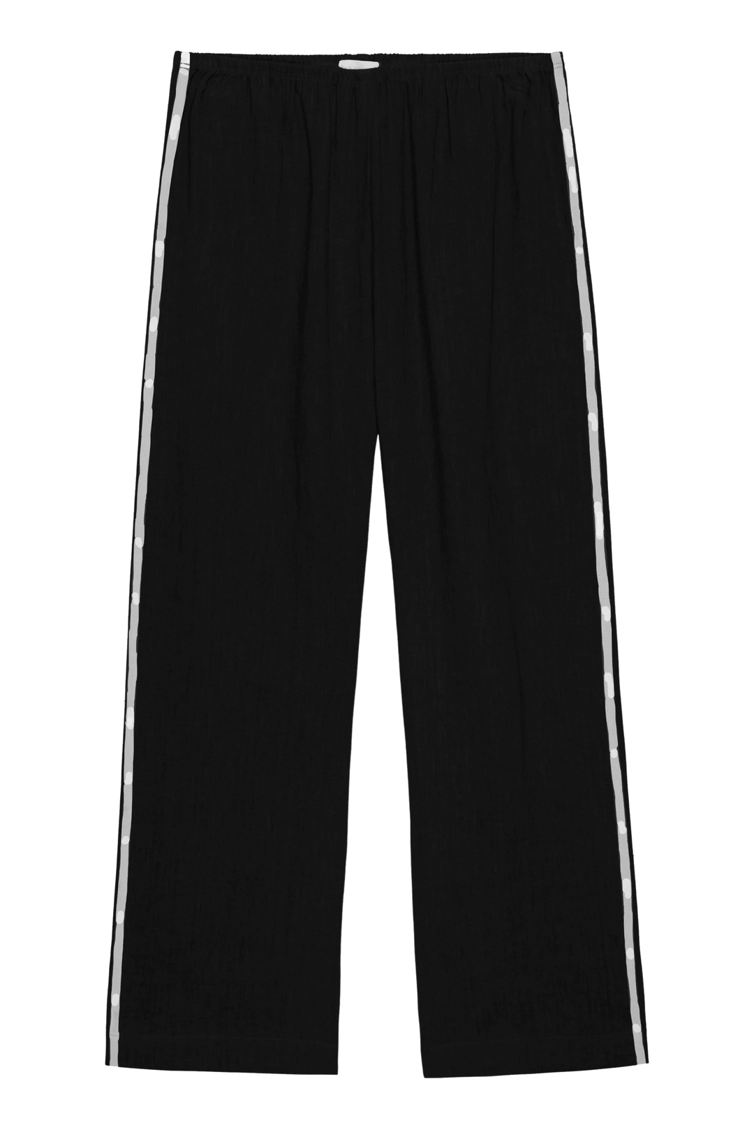 THE LINEN CROP RACER STRIPE PANT (JET) - DONNI