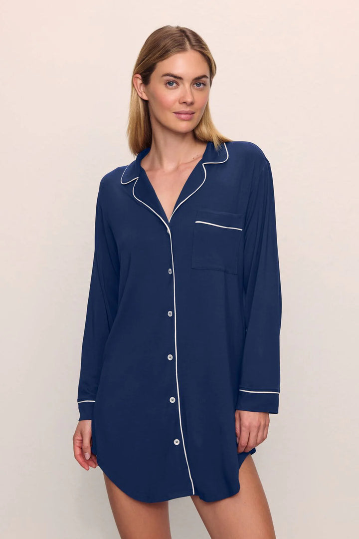 GISELE SLEEPSHIRT (NAVY/IVORY) - EBERJEY
