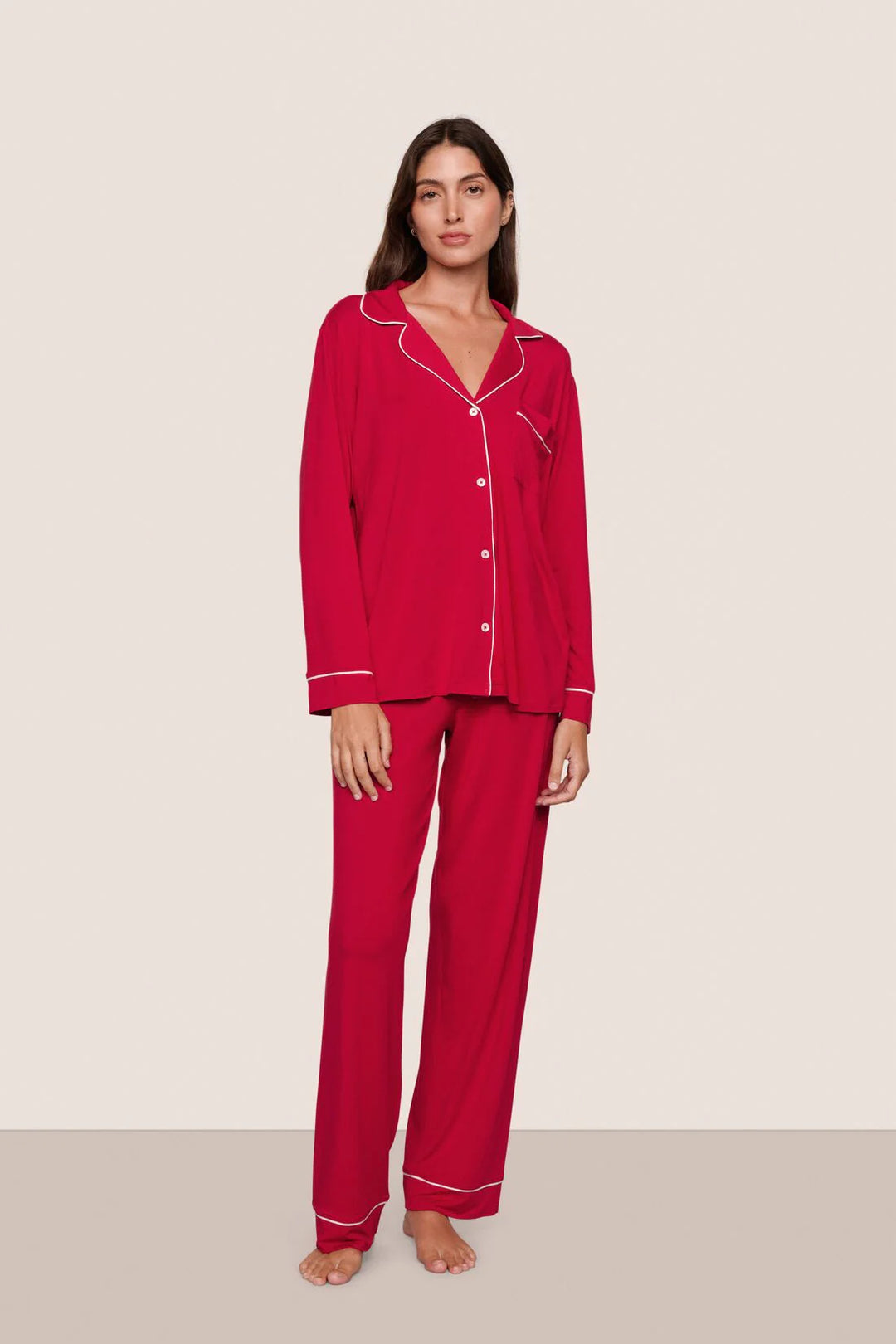 GISELE LONG PJ SET (HOLLY RED/IVORY) - EBERJEY