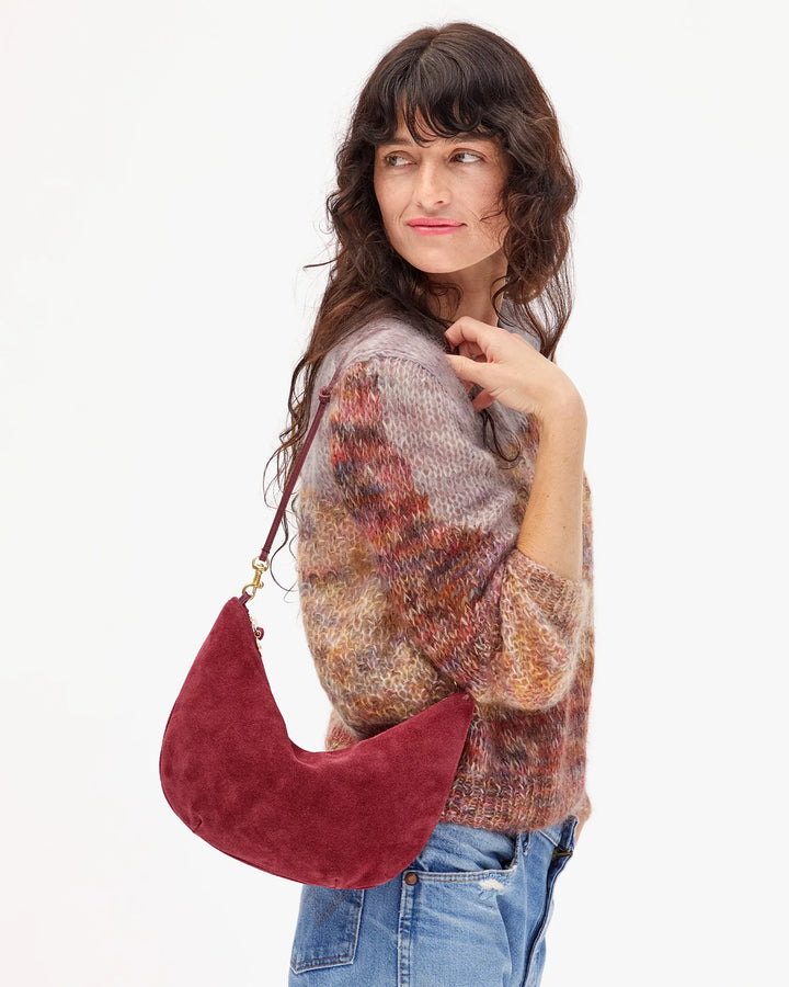 LUNE SUEDE BAG (CURRANT) - CLARE V.
