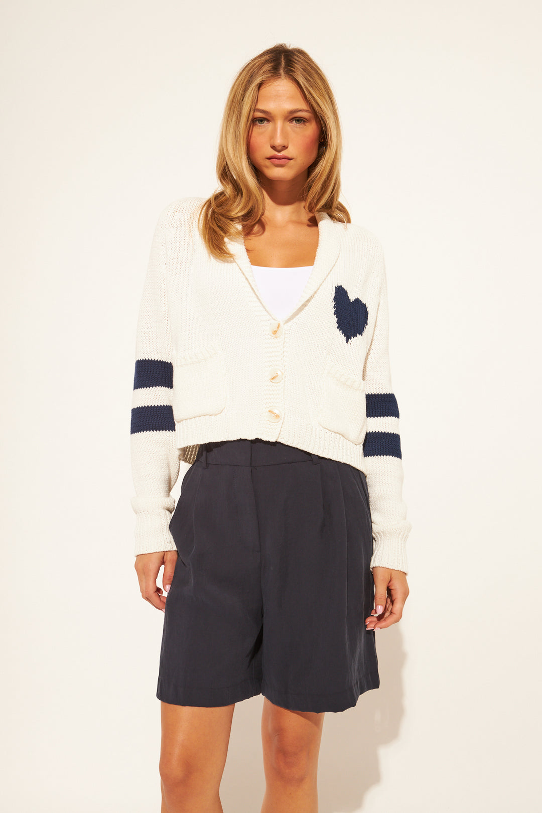 MADDOX V-NECK SLOUCHY CARDIGAN (SEASIDE AMOUR) - JOHN+JENN