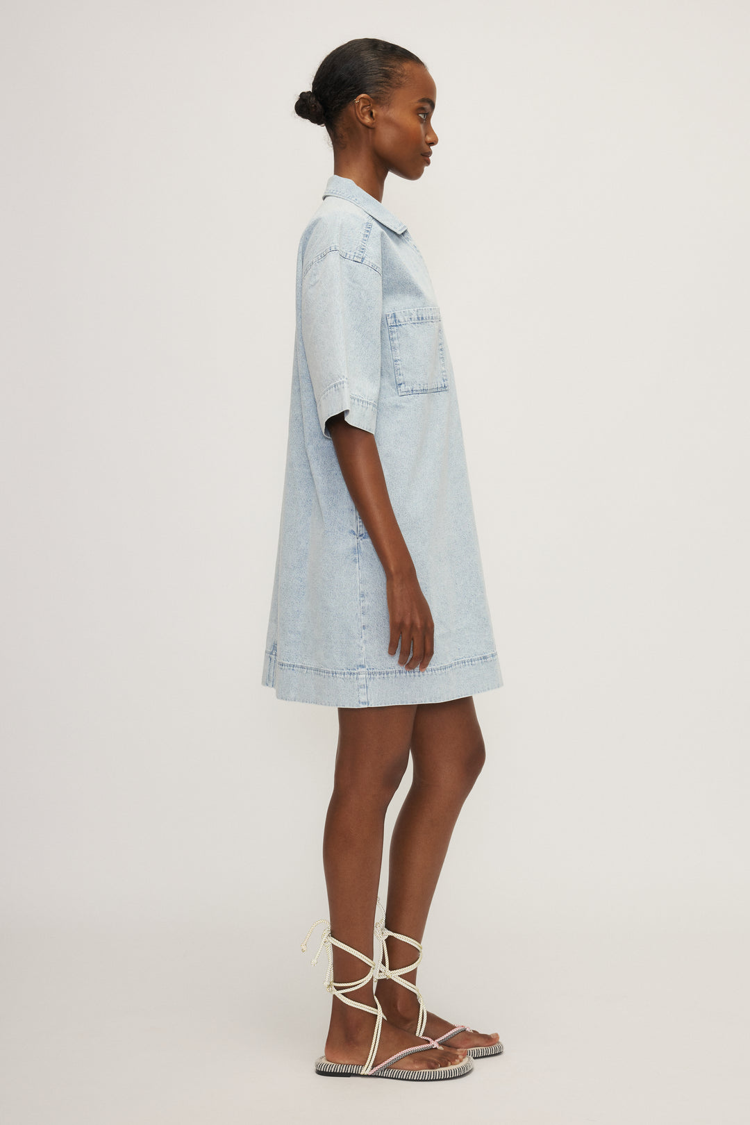 magda denim dress Magda Butrym Denim Mini Dress - Women - Brown Dresses