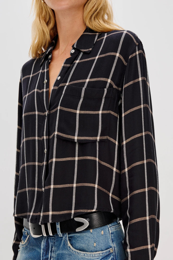 MALIN BUTTON UP SHIRT (ONXY SAND BIRCH) - RAILS