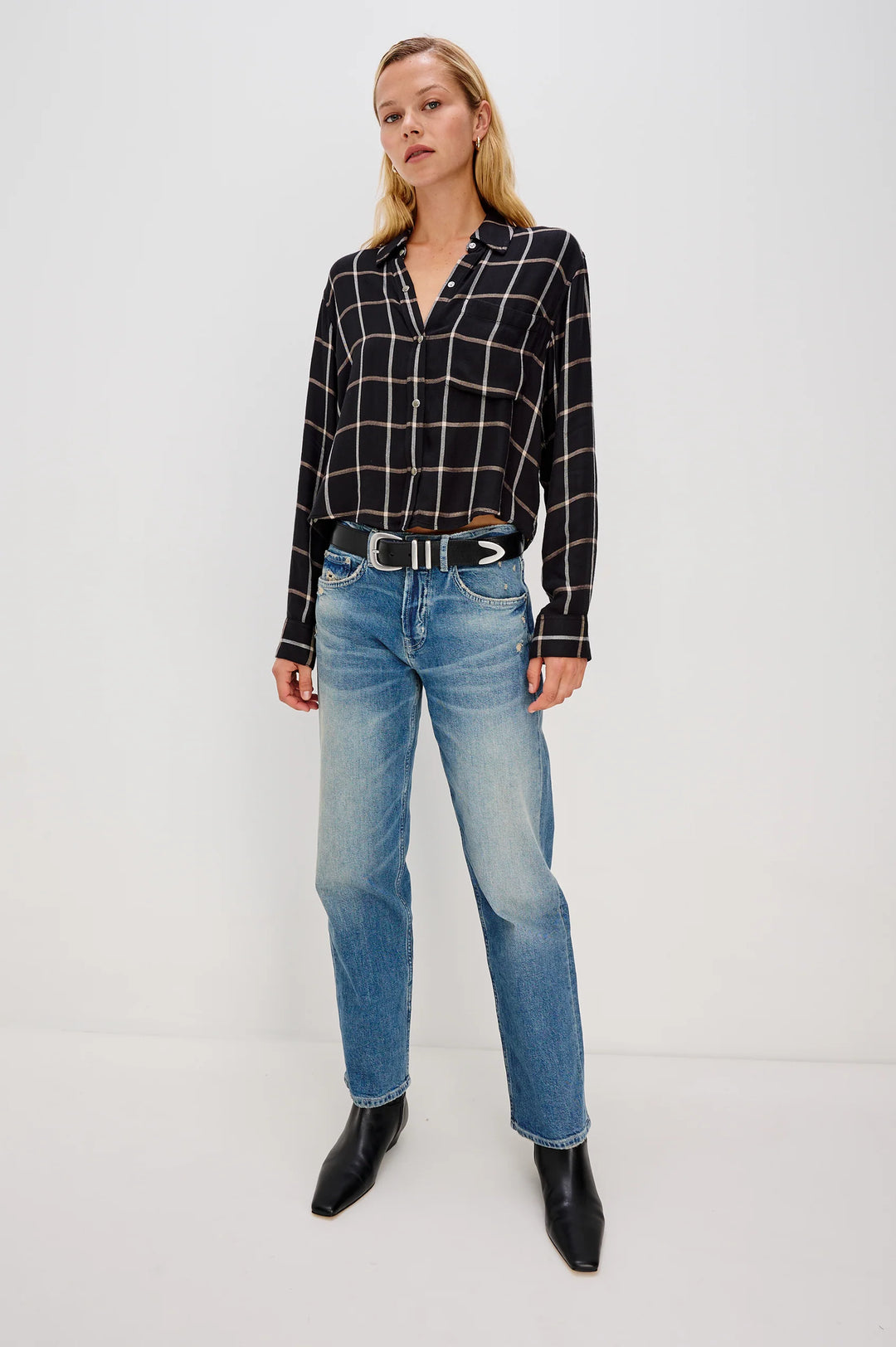 MALIN BUTTON UP SHIRT (ONXY SAND BIRCH) - RAILS