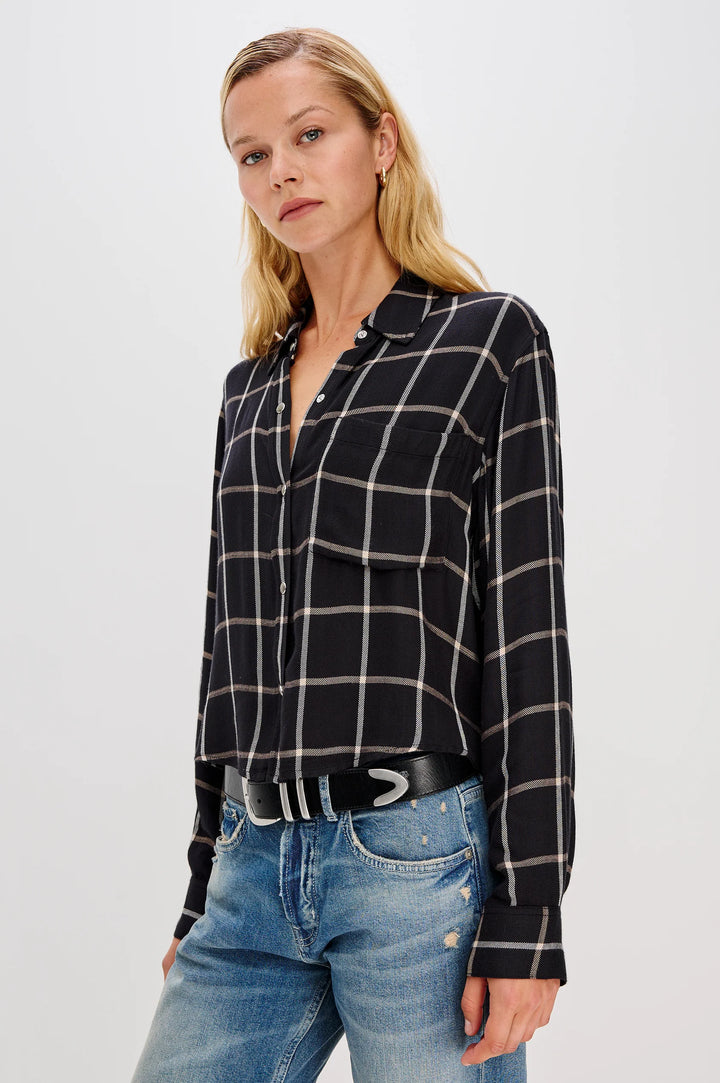 MALIN BUTTON UP SHIRT (ONXY SAND BIRCH) - RAILS