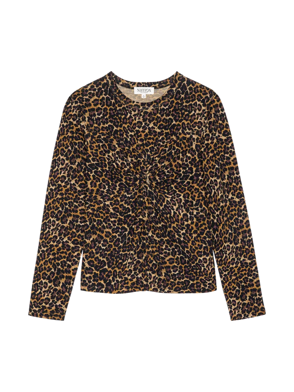 MARION TWIST FRONT TEE (WINTER LEOPARD) - NATION