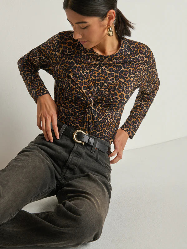 MARION TWIST FRONT TEE (WINTER LEOPARD) - NATION