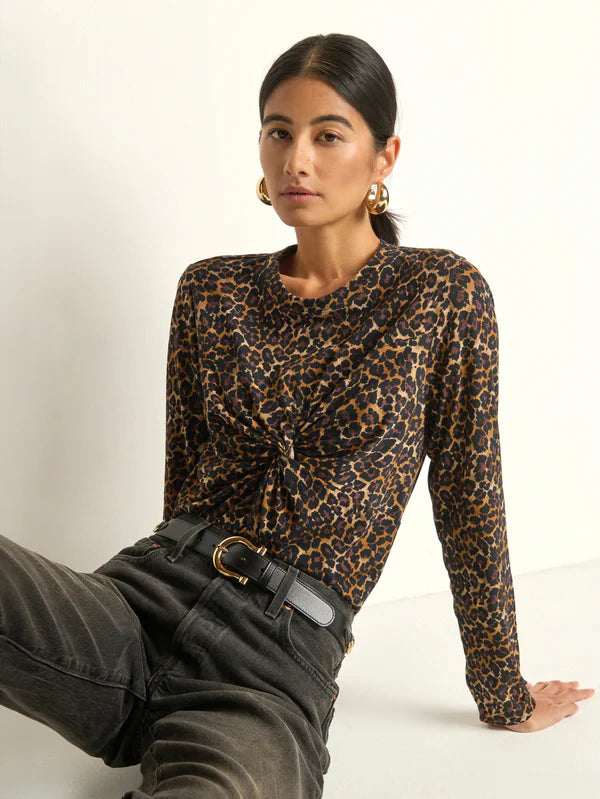 MARION TWIST FRONT TEE (WINTER LEOPARD) - NATION
