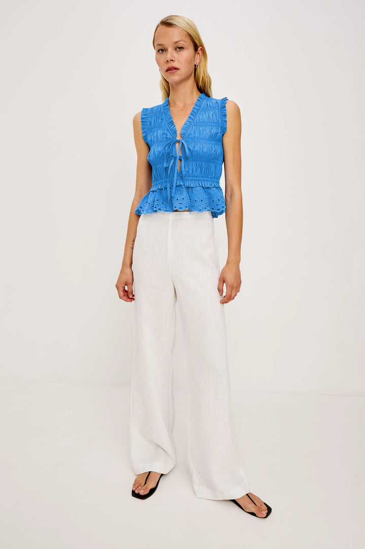 MARTINE RUFFLE TOP (HARBOR BLUE) - RAILS