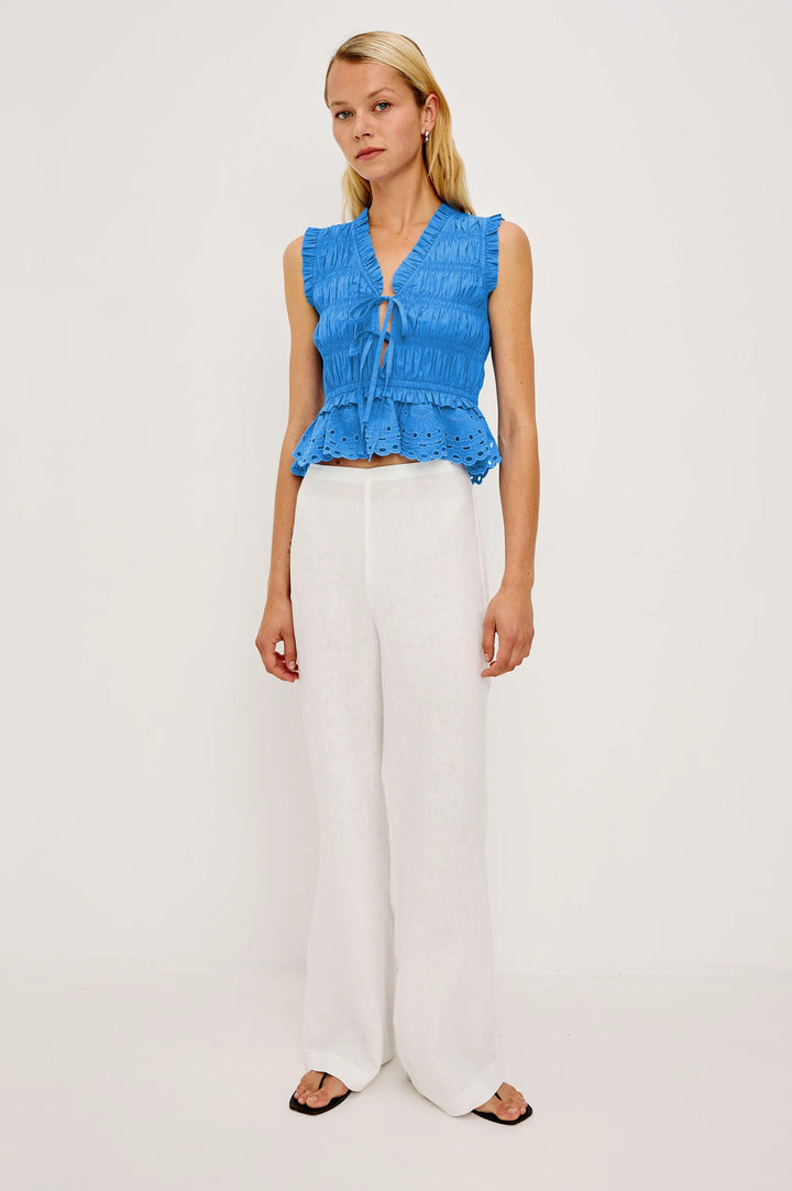 MARTINE RUFFLE TOP (HARBOR BLUE) - RAILS