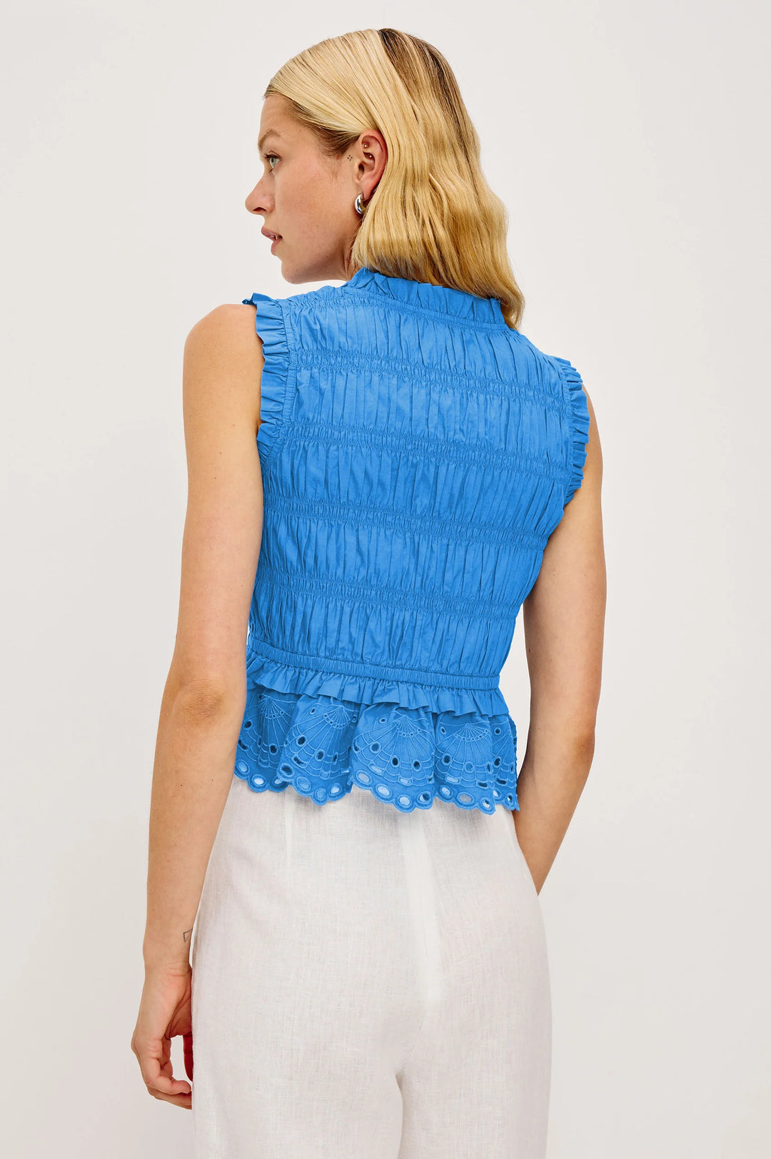 MARTINE RUFFLE TOP (HARBOR BLUE) - RAILS