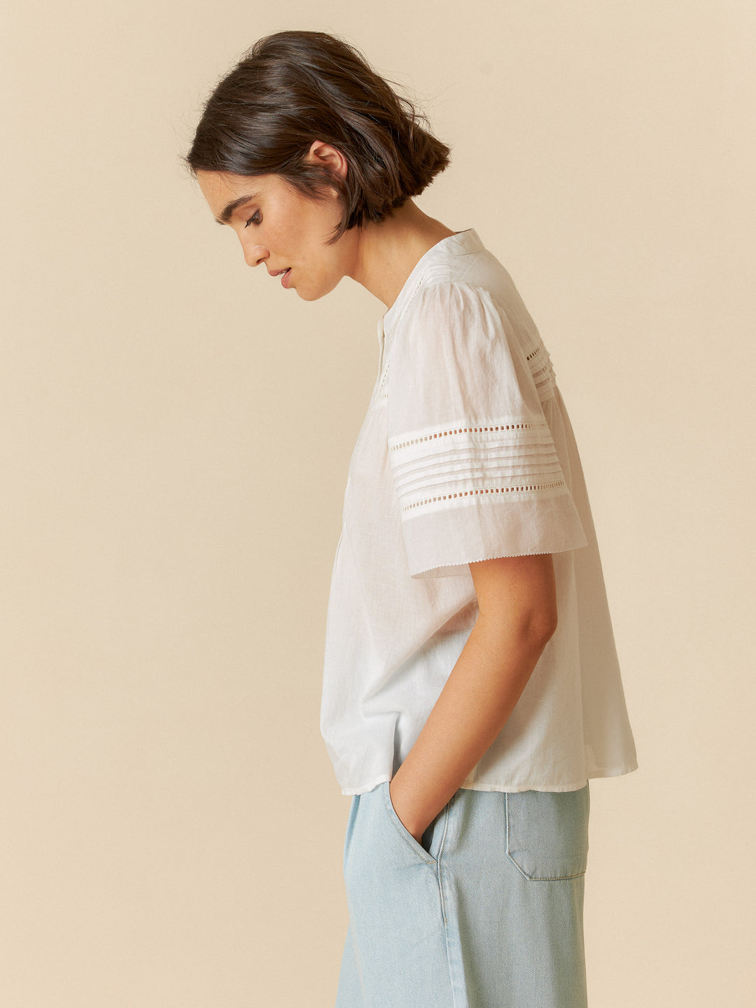 EMBROIDERED VOILE BLOUSE - INDI&COLD